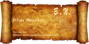 Blun Nesztor névjegykártya